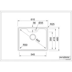Eurodomo Einbauspüle Bell 61 Cm Edelstahl Glatt 5 Eurodomo Einbauspüle Bell 61 Cm Edelstahl Glatt -Garten Welt Verkauf 010550550 bell 60 skizze 5