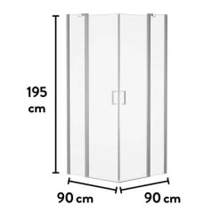 Baliv Duschkabine DUK-90.50E 90 Cm X 90 Cm Chrom -Garten Welt Verkauf 250312107799 VM01 190221 L