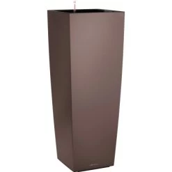 Lechuza Pflanzgefäß Cubico Alto Premium 40 Cm X 40 Cm Espresso Metallic
