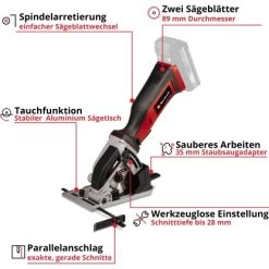 Einhell Power X-Change Akku-Mini Handkreisssäge TE-CS 18/89 Li Solo -Garten Welt Verkauf 4006825646184 2171 03