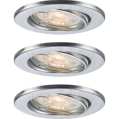 LED-Einbauleuchte 86R Metall Aluminiumfarben 3er-Set 1 LED-Einbauleuchte 86R Metall Aluminiumfarben 3er-Set