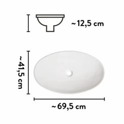 Baliv Aufsatzwaschbecken WBA-7060 Oval 70 Mm X 42 Cm -Garten Welt Verkauf 4007874000781 VM01 170621
