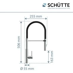 Schütte Spültischarmatur Mit Soft-Touch Schlauch Stilo Chrom-Schwarz -Garten Welt Verkauf 4008431791807 2759 6