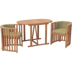 Balkonset Hervey Bay FSC® Naturfarben 3-teilig -Garten Welt Verkauf 4048126614226 S01 110820