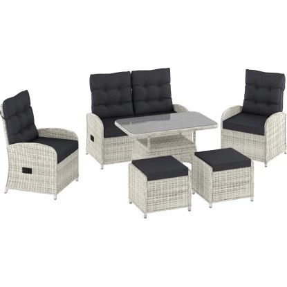 Lounge-Set Kalgan 6-teilig Wicker Eisgrau (B-Ware) 1 Lounge-Set Kalgan 6-teilig Wicker Eisgrau (B-Ware)
