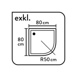 Baliv Duschkabine DUK-80.20R 80 Cm X 80 Cm Chrom -Garten Welt Verkauf 4250312107720 WEB03 270521