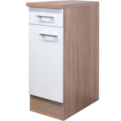 Flex-Well Classic Unterschrank Florida 30 Cm Weiß-Sonoma Eiche 1 Flex-Well Classic Unterschrank Florida 30 Cm Weiß-Sonoma Eiche