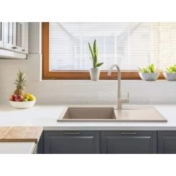 Miló Einbauspüle Granitverbundstoff Palladio 86 Sand -Garten Welt Verkauf 5903140018087 30