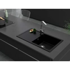 Miló Einbauspüle Granitverbundstoff Blissano 76 Schwarz -Garten Welt Verkauf 5903140018100 30