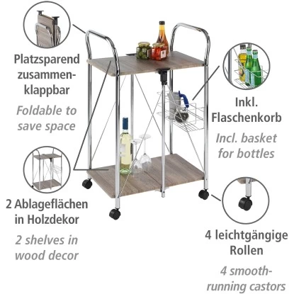 Wenko Servierwagen Liky Holzdekor Zusammenklappbar 11 Wenko Servierwagen Liky Holzdekor Zusammenklappbar – Bild 11