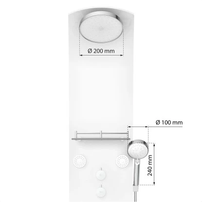 Eisl Duschpaneel Karibik 3 In 1 Mit Regendusche Sechs Massagedüsen Weiß 4 Eisl Duschpaneel Karibik 3 In 1 Mit Regendusche Sechs Massagedüsen Weiß – Bild 4