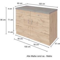 Held Möbel Unterschrank Sorrento 100x85x60 Cm 2 Tür. 2 Schubk. + Boden Wotan. 16 Held Möbel Unterschrank Sorrento 100x85x60 Cm 2 Tür. 2 Schubk. + Boden Wotan. -Garten Welt Verkauf 853803 11016600 4